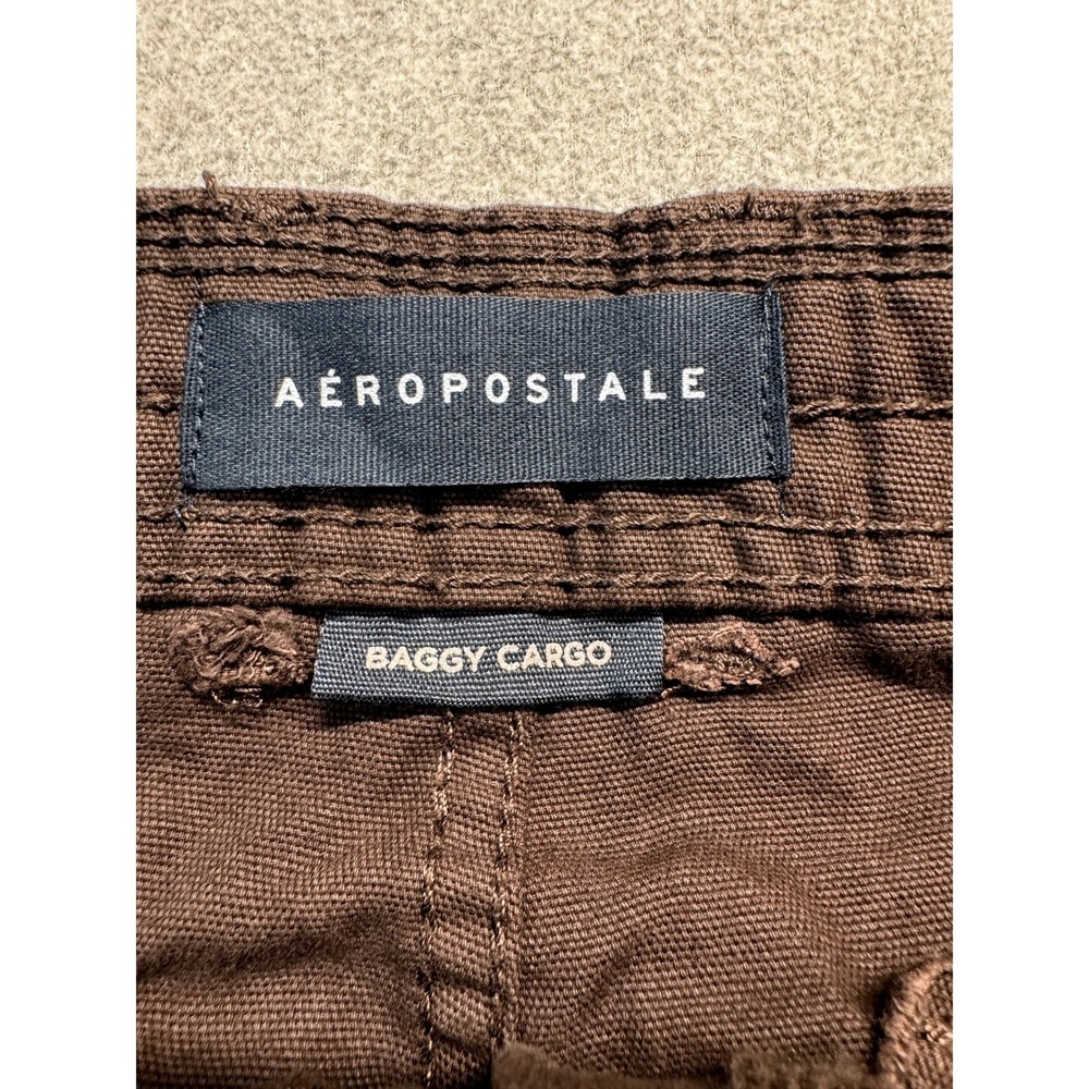 Aeropostale Baggy Cargo Pants Womens S Brown Cotton Utility Streetwear Y2k Retro - Picture 3 of 8